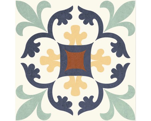 Dekorative Bodenfliese mit floralem Muster