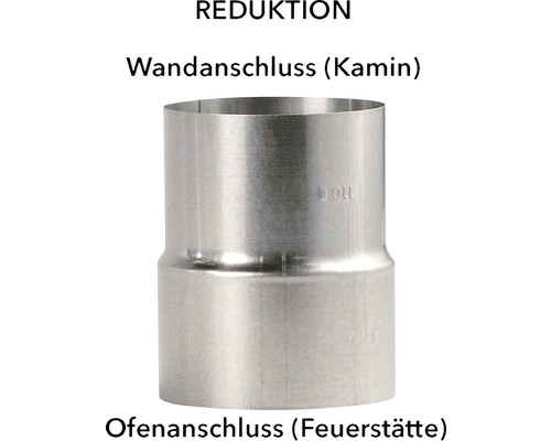 Ofenrohr Reduzierung Ø120-110 mm feueraluminiert