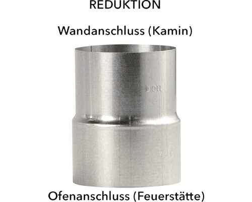 Réducteur pour tuyau de poêle Ø 120-110 mm aluminié à chaud Réducteur pour tuyau de poêle Ø 120-110 mm aluminié à chaud
