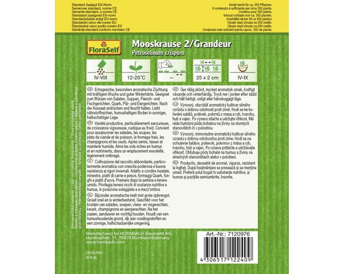 Sachet de graines de persil mousseux 2/Grandeur