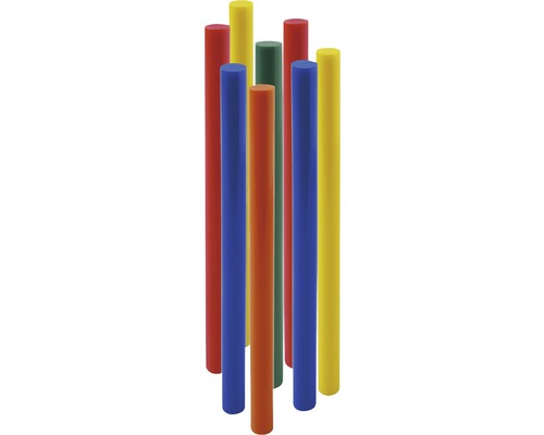Tiges cylindriques multicolores en bois