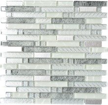Mosaikfliese mit Glas und Steinoptik