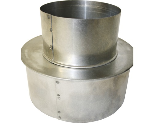 Augmentateur pour conduit de poêle Bertrams Ø 120-150 mm aluminié à chaud argenté Distributeur de transition métallique pour systèmes de ventilation