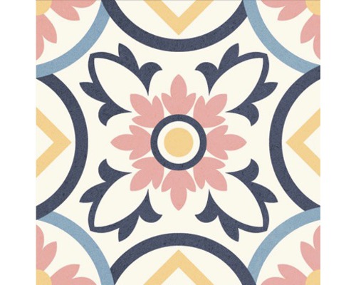 Dekorative Bodenfliese mit floralem Muster