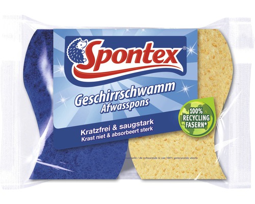 Éponge à vaisselle Spontex 2 pièces Spontex éponge à vaisselle avec fibres recyclées dans l''emballage