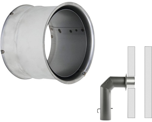 Coude forme pleine pour tuyau de poêle Diam 150 mm 500/700 mm fonte grise