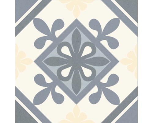 Dekorative Bodenfliese mit floralem Muster