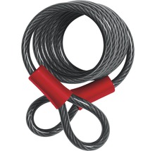 Antivol à câble gris avec protection rouge