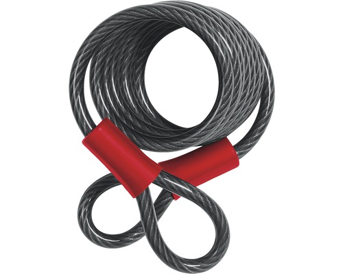 Antivol à câble gris avec protection rouge