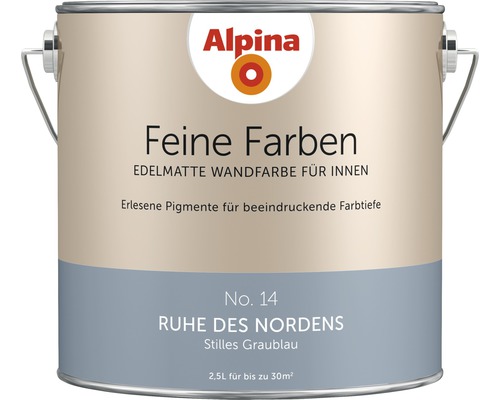 Peinture murale Alpina Feine Farben sans conservateur Tranquilité du Nord 2,5 l