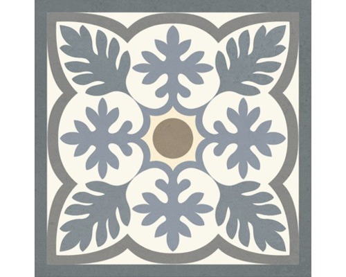 Dekorative Bodenfliese mit floralem Muster