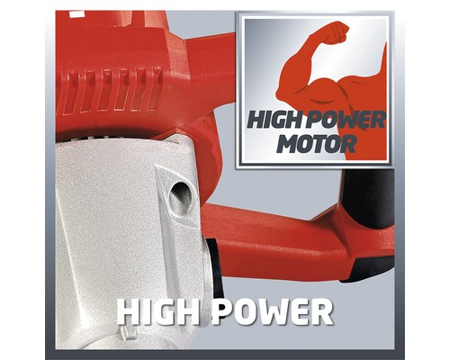 Detailansicht eines Bohrhammers mit dem Schriftzug High Power Motor