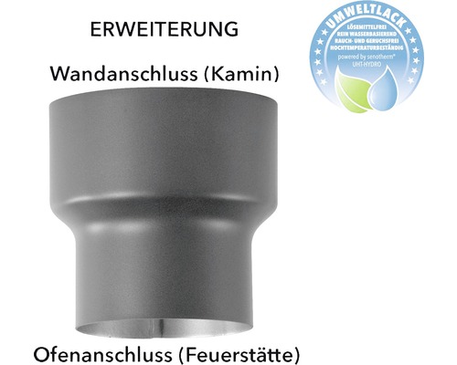Extension pour tuyau de poêle Bertrams Ø 150-200 mm senotherm UHT-Hydro gris fonte