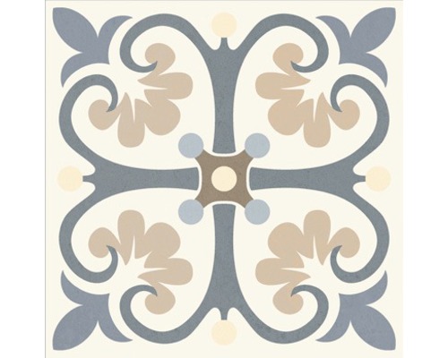 Dekorative Bodenfliese mit floralem Muster