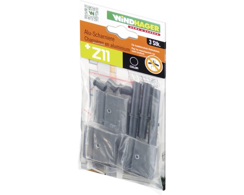 Charnières pour moustiquaire Windhager PLUS/EXPERT alu anthracite lot de 3