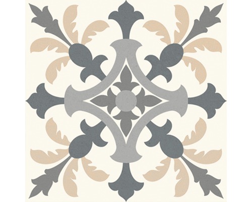 Dekorative Bodenfliese mit floralem Muster