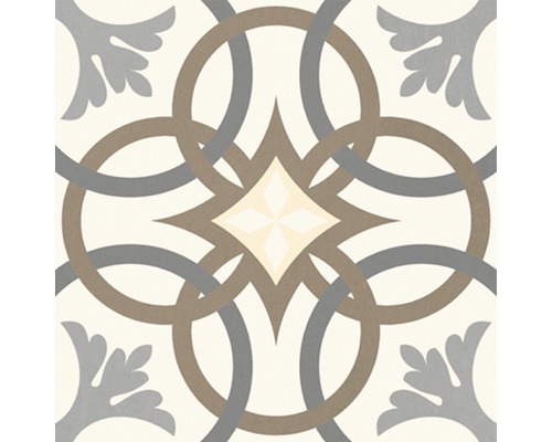 Dekorative Fliese mit Kreis- und Blumenmuster