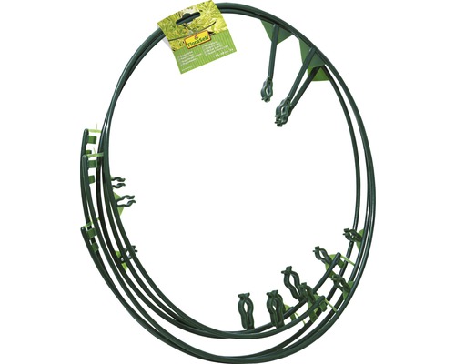 Pflanzenstützring aus Kunststoff mit Pflanzenclips