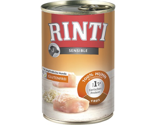 Pâtée pour chien RINTI Sensible poulet & riz 400 g