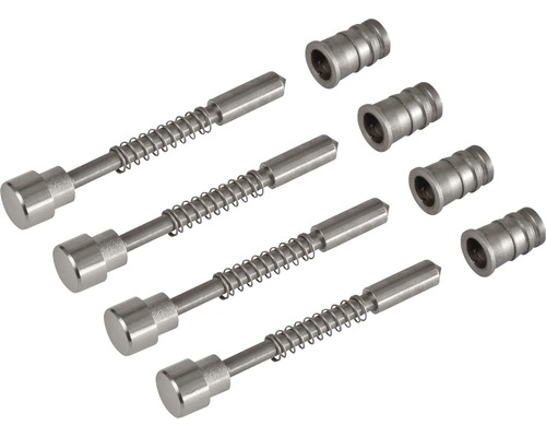 Loquet de verrouillage et douilles de réception en métal, lot de quatre