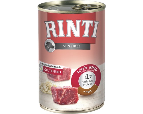 Pâtée pour chien RINTI Sensible bœuf+riz 400 g