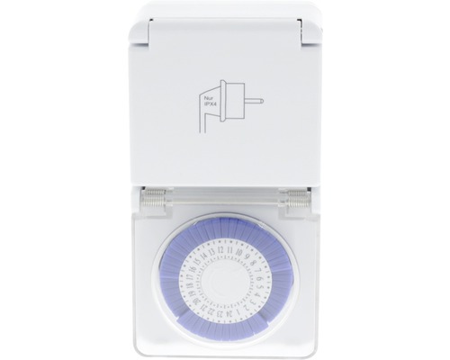 Analoge Zeitschaltuhr für den Aussenbereich mit Klappdeckel