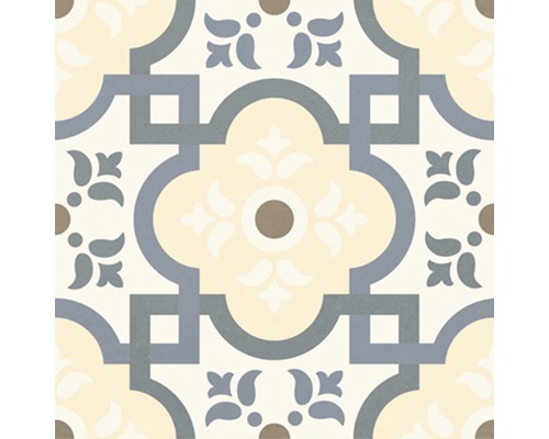 Dekorative Fliese mit geometrischen und floralen Elementen