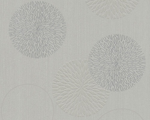 Papier peint intissé 93792-1 motif cercles 1 gris