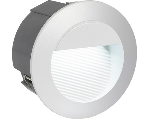 Éclairage encastré LED extérieur fonte d'aluminium 1 ampoule 2,5W 320 lm 4000 K blanc neutre 125/117mm Zimba argent