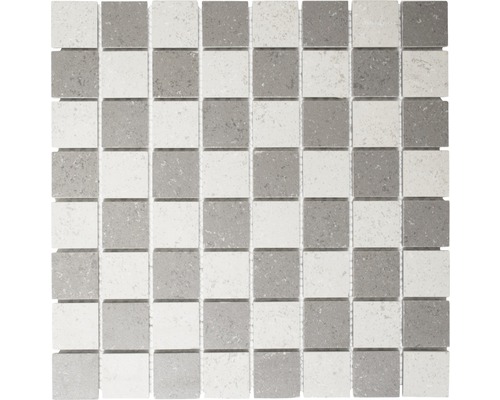 Mosaïque en grès-cérame fin anthracite non vitrifié, 30x30 cm Mosaïque carrée en grès cérame à motif en damier