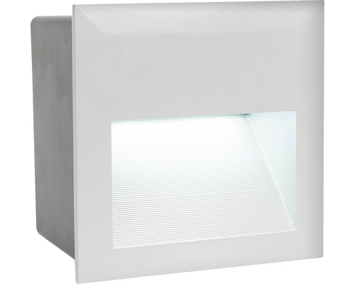 Éclairage encastré LED extérieur fonte d'aluminium 1 ampoule 3,7W 400 lm 4000 K blanc neutre 140x140/133x130 mm Zimba argent