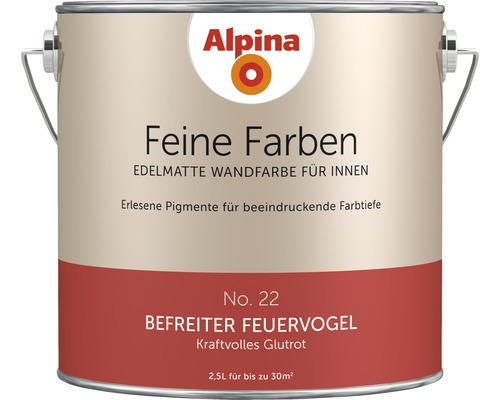 Peinture murale Alpina Feine Farben sans conservateur Oiseau de feu libéré 2,5 l