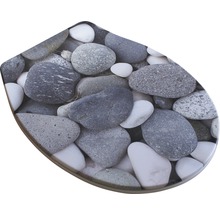Abattant WC Stone Duroplast Stone gris clair avec frein de chute-thumb-1