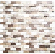 Carreau de mosaïque en divers matériaux de forme rectangulaire