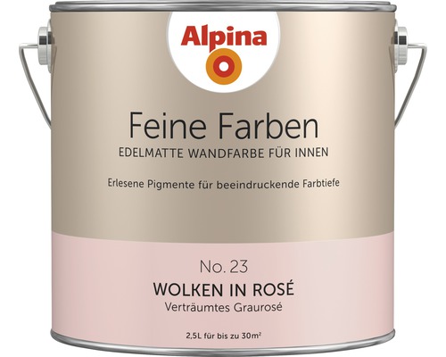Peinture murale Alpina Feine Farben sans conservateur Nuages roses 2,5 l