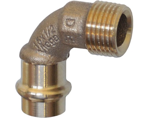 Raccord à compression Viega Sanpress avec contour SC coude 15mmx1/2" filetage extérieur 112950