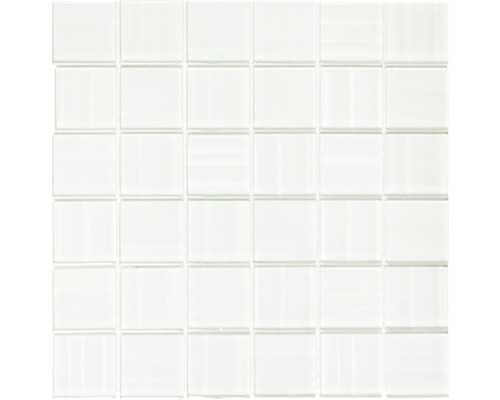 Glasmosaik weiß glänzend 29,8x29,8 cm