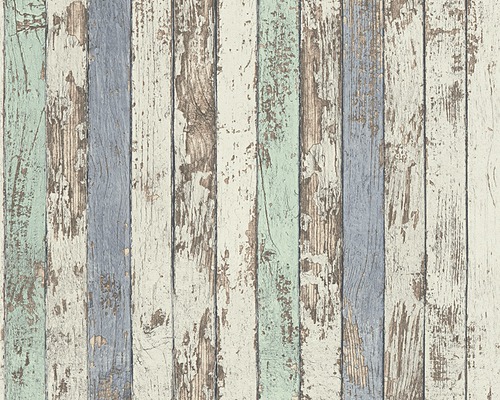 Papier peint intissé 95914-1 Best of Wood'n Stone clôture bleu vert
