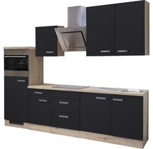 Cuisine complète Flex Well avec appareils Santo 270 cm anthracite mat démontée variante réversible 00011561