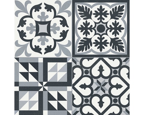 Dekorative Fliesen mit verschiedenen Mustern