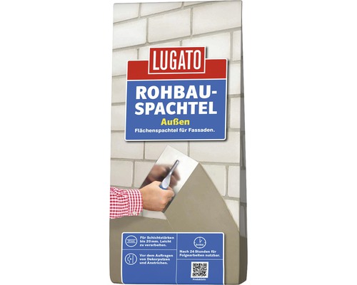 Enduit de lissage Lugato enduit de construction extérieur 5 kg Enduit de construction brute Lugato Enduit de surface extérieur pour façades