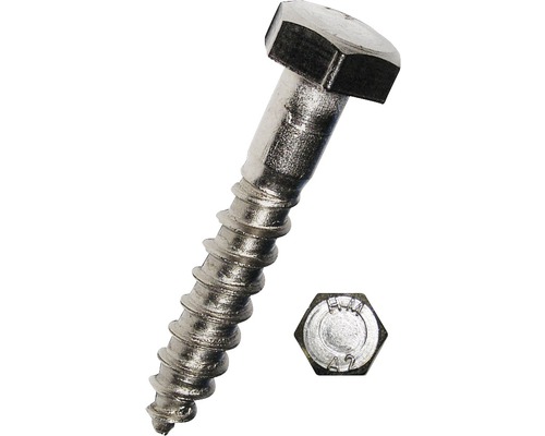 Vis à bois hexagonale DIN 571 5x60 mm acier inoxydable A2, 50 pièces