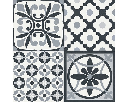 Dekorative Fliesen mit verschiedenen Mustern