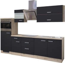 Cuisine complète Flex Well avec appareils Santo 270 cm anthracite mat démontée variante réversible 00011571