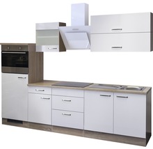 Cuisine complète Flex Well avec appareils Valero 270 cm blanc haute brillance démontée variante réversible 00011578