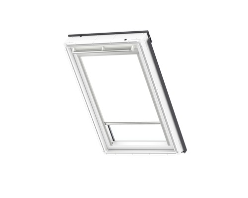 Store occultant Velux uni blanc à commande électrique cadre aluminium DML M04 1025