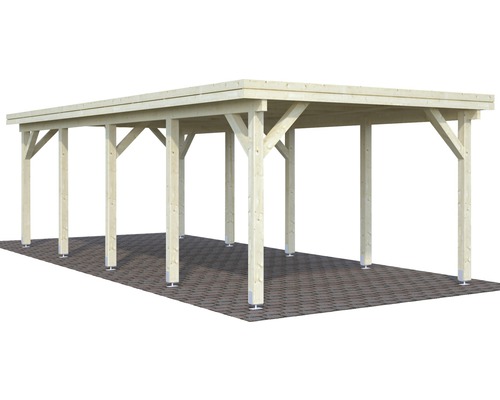 Carport en bois avec plusieurs supports