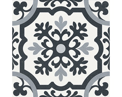 Dekorative Bodenfliese mit floralem Muster