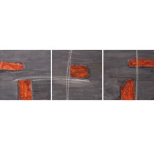 Dreiteiliges abstraktes Wandbild mit geometrischen Formen