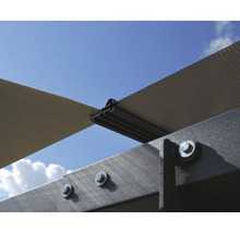 Carport simple Palram – Canopia Arcadia 5000 avec gouttière 359 x 507 cm anthracite